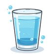© InspirationDesign - Vector illustration of glass of water with bubbles, refreshing drink