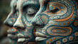 © RISHAD - Intricate face art: a fusion of culture and colorful patterns on multiple faces