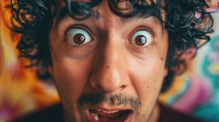 Canvas Print - Surprised Man Closeup