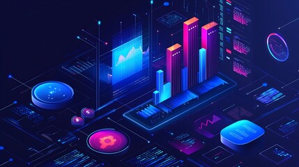 Leinwandbilder - Exploring predictive analytics showcasing ai's power in analyzing data trends and insights through visual representation