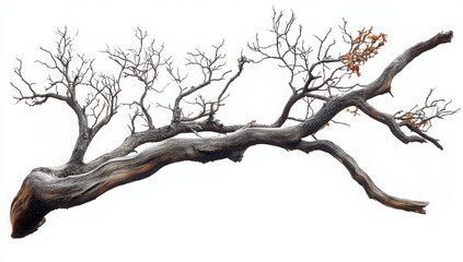 old dead spooky tree isolated on white or transparent png