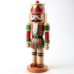 Wall Mural - Colorful wooden nutcracker toy with a four-sided design and holiday charm. Generative AI