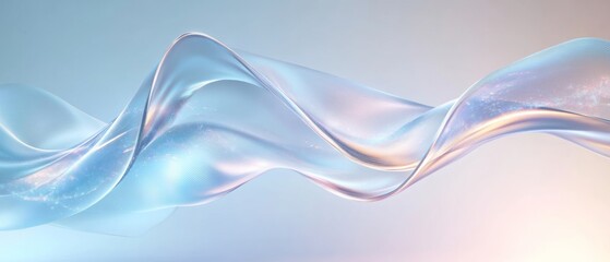 Wall Mural - a blue wave with a silver tint