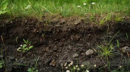 Canvas Print - Close-up of Soil Layers