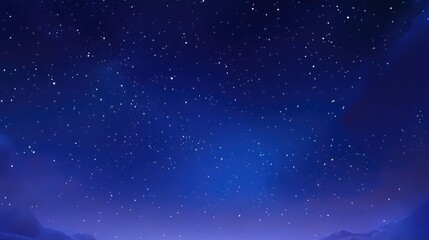 beautiful wide blue night sky with stars and the milky way galaxy in a 3d cartoon rendering concept 
