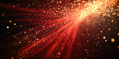 Wall Mural - red and gold background with a red line in the middle. the background is filled with small red and g