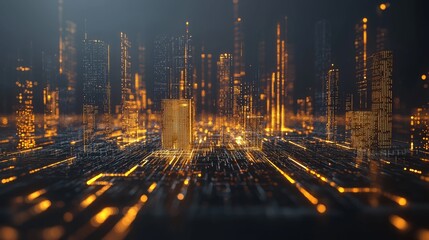 Concept of a blockchain. Big data binary code futuristic information technology, data flow. Interconnected blocks of data depicting a cryptocurrency blockchain in 3D.