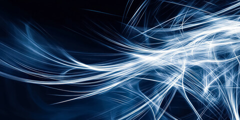 Wall Mural - blue and white image with a lot of white lines and dots. the image is abstract and has a futuristic 