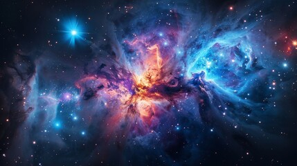 Wall Mural - nebula and stars in deep space, with a vibrant mix of colors and cosmic dust