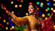 © picsmart - Portrait of kashmiri woman dancing at party in night