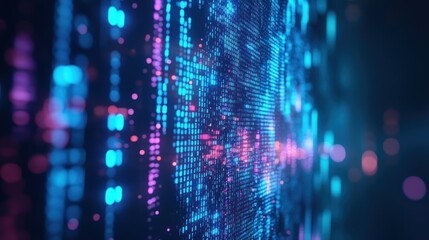Wall Mural - abstract digital pattern with blue and purple lights