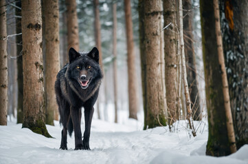 lone wolf in the woods