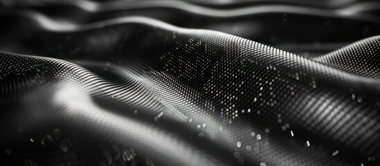 Wall Mural - abstract black fabric with a digital pattern.