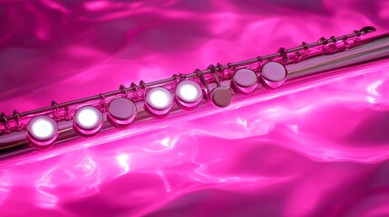 A pink instrument with a pink background