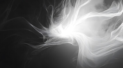 Aufkleber - Ethereal whispers an exploration of abstract smoke patterns in a dark background capturing the essence of light and movement
