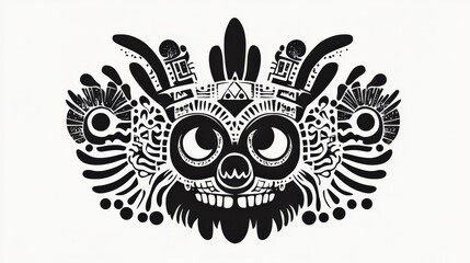 Wall Mural - Minimalist Suspiro Limeno Peru Doodle Tattoo on White Background