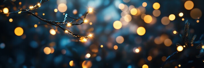Fototapete - Soft, colorful Christmas lights twinkle in abstract patterns, enhancing the festive spirit and providing a cozy atmosphere during the season. Generative AI