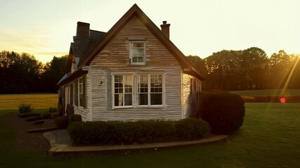 Wall Mural - Saltbox house with a historical design. Video