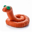 © namdarcreative - worm molded from plasticine modeling clay isolated on white background