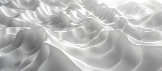 Poster - abstract white wavy background with soft folds.