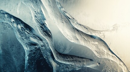 Leinwandbilder - Frosty patterns intertwine on a window, showcasing delicate designs formed by cold temperatures during a winter morning. Generative AI