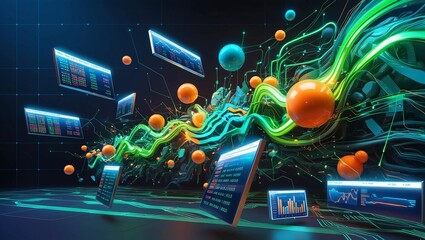   Digital Network Connections  Abstract Technology Illustration
