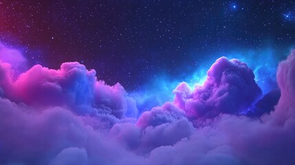 Wall Mural - Nebula in outer space rendered as a 3D cartoon featuring gas and dust clouds