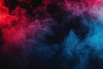 Wall Mural - abstract smoke background with intertwining red and blue fog, creating a mysterious and dramatic vis