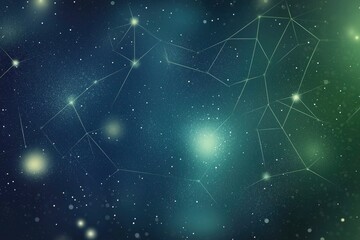 Abstract Space Scene with Constellation and Glowing Stars