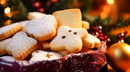 Christmas biscuits, holiday biscuit recipe and home baking, sweet dessert for cosy winter English country tea in the cottage, homemade food and cooking idea