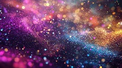 Wall Mural - colorful bomb of shiny glitter and particles, creating a mesmerizing abstract background with genera