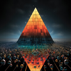 Wall Mural - abstract geometric art: exploring colorful pop, neon bright lights, and splash of colors