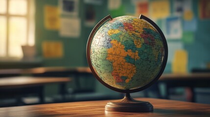 Wall Mural - Globe in Classroom