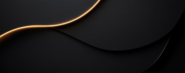 Wall Mural - minimalistic black wallpaper with soft light gradient along one edge
