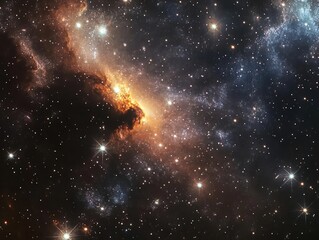 Wall Mural - mystical galaxy with dark voids and sparkling star clusters