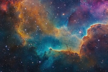 Wall Mural - outer space wallpaper featuring colorful nebulas and distant stars