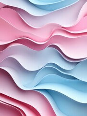 Wall Mural - pink and blue 3d wavy geometry, modern wallpaper design with organic surfaces
