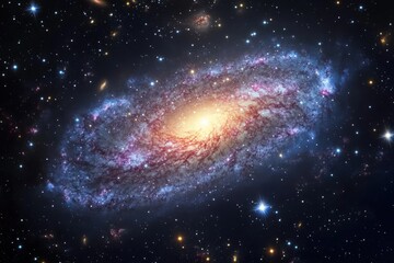 Wall Mural - radiant galaxy with swirling cosmic energy and star clusters