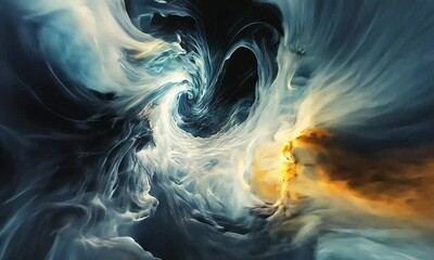 Wall Mural - abstract cosmic storm with swirling clouds with ai generated.