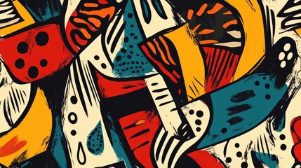 Seamless background featuring a hand drawn abstract design