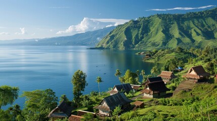 Poster - Serene Lake & Mountain View