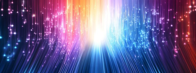 Vibrant Abstract Light Beam with Blue and Pink Colors