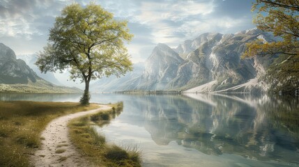 Wall Mural - Serene Mountain Lake