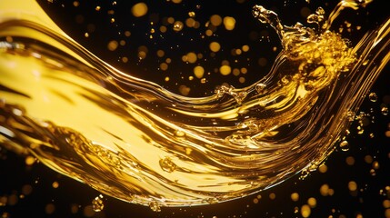 Wall Mural - luxurious oil splash capturing the dynamic movement and reflective quality of olive or engine oil; i