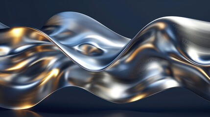 Poster - Abstract Metallic Wave