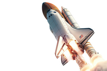 space shuttle launching in high definition with powerful trajectory