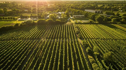 Wall Mural - Vineyard at Sunset