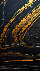 Sticker - close- black surface with gold paint streaks