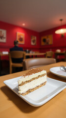 Sticker - slice layered cake with white frosting chocolate sprinkles