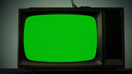 Retro TV Animation Transition 3D Rendered Video Initial Noise Switching Green Screen Perfect Social Media Use television motion horror broadcasting halloween tuner classic old template